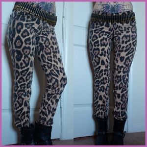 Tripp NYC leopard print skinny jeans women's sz 1